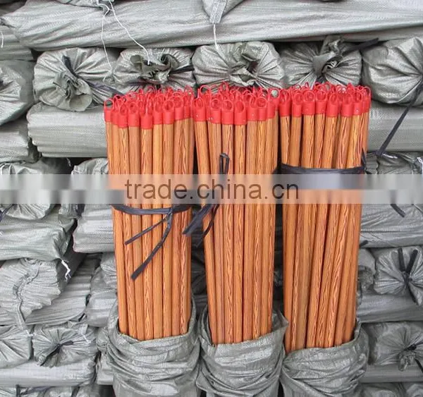 PVC Coated Wooden Broom Mop Handle Made in China photo-2