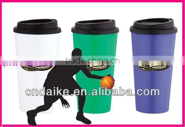 2013 Hot 16oz Double Wall Plastic Mug