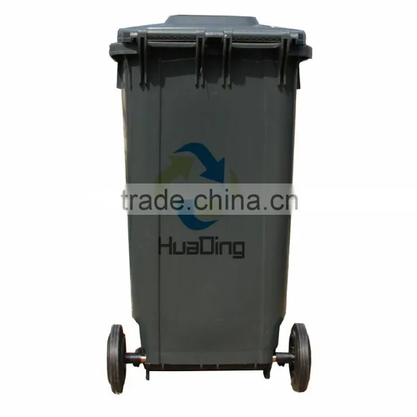 240L Outdoor Plastic Trashcan With Two Wheels Waste Bin
