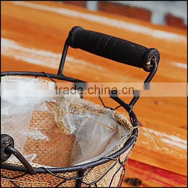 Hand Weaving Wire Basket With Jute Liner photo-4