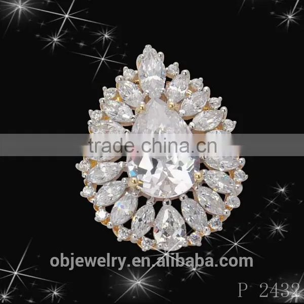 Hot New Retail Products Stainless Steel or Brass Big Stone Pendant Design Gold Jewelry photo-2