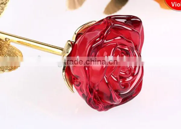 Natural Crystal Flower Golden Rose Flowers photo-4