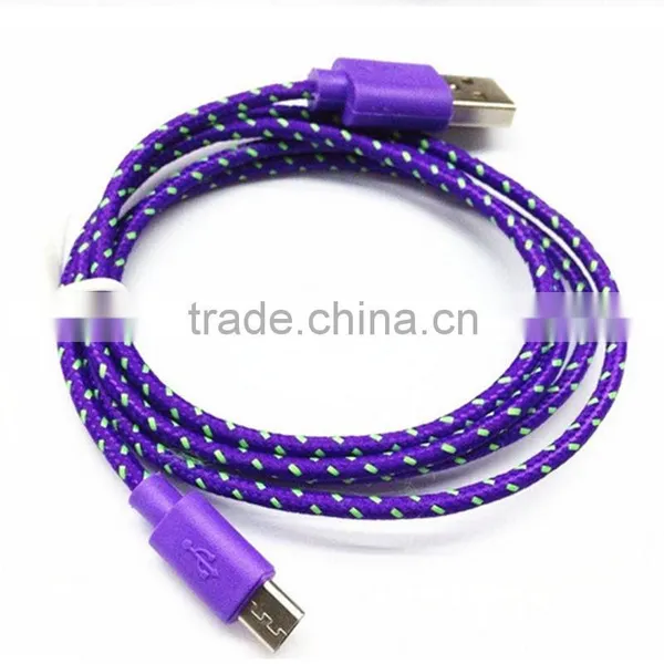 Fabric Braided Micro USB Cable Data Sync and Charger Cable for SAMSUNG HTC Android Phones photo-5