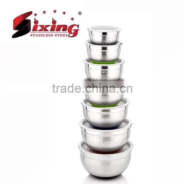 Hot Sale Stainless Steel Salad Bowl / Mixing Basin Set With Silicone Bottom photo-2