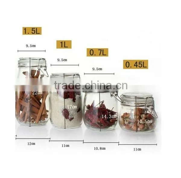 Glass Sealed Jars With Locking Lid photo-2