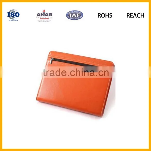 PU Leather Notebook Folder Padfoilo With Pocket for Ipad, Zip Closure photo-4