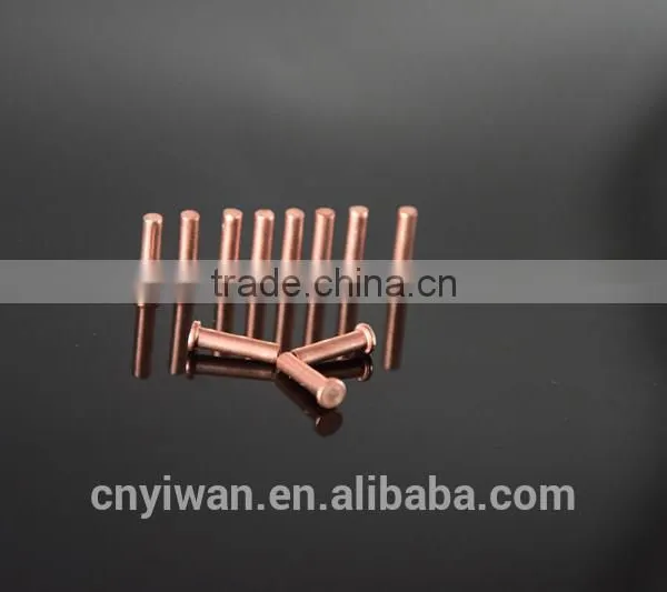 Flat Head and Half-empty Heart Copper Rivets and Copper-plated Nails and Copper Plated Copper Rivets and Round Copper photo-2