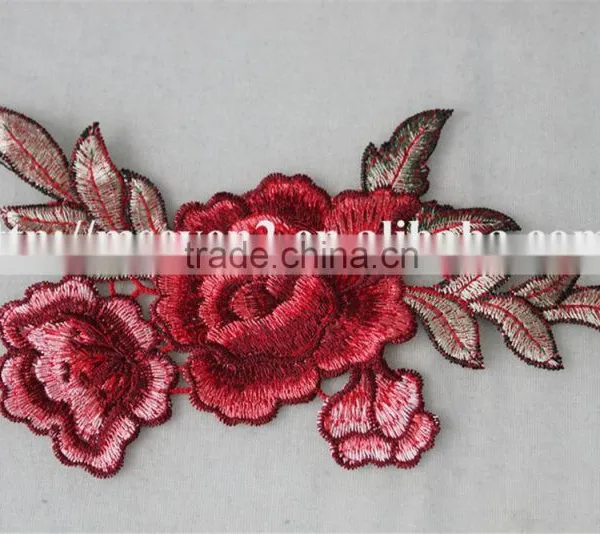2016 Hot Sale Polyester Knitting Fabric Embroidery Patch Flower Printing for Ladies photo-5
