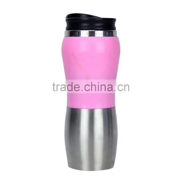 Car Water Bottle 450ml Travel Mug Stainless Steel Peanut Water Bottle With Plastic Lid and Glass Gripper photo-2