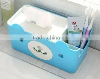 CY059 Multi-functional 4 Colors Tissue Box Cute Bear Paper Holder With Storage Grid photo-5