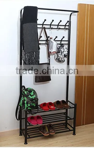 Multi-functional Metal Umbrella Hat Bag Clothes Shoes Stand Shelf Coat Rack photo-2