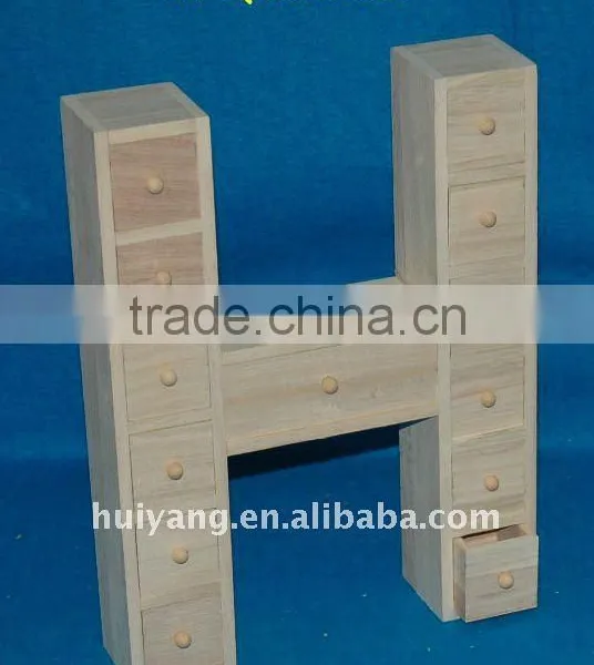 Letter Shape Wooden Cabinet