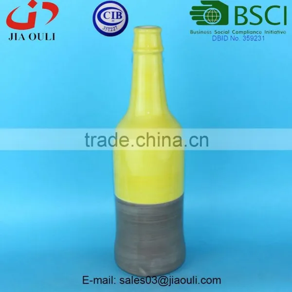 BSCI Audit Factory Unique Design Home Decor Wine Bottle Shape Ceramic Vase, Tall Decorative Vase photo-5