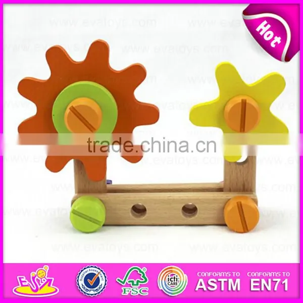 2016 Most Popular Changable Screw Assemble Toy, Wooden Screw Assemble Toy W03C013 photo-4
