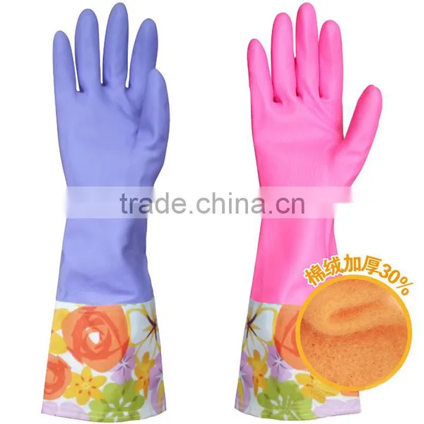 Fleece Lined Rubber Gloves Kitchen Gloves photo-4