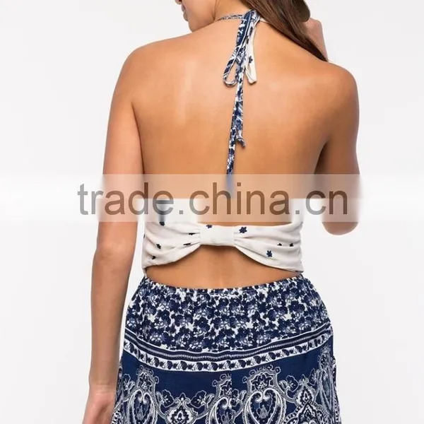 Hot Sale Boho Border Elegant Smocked Romper Whoelsale photo-5