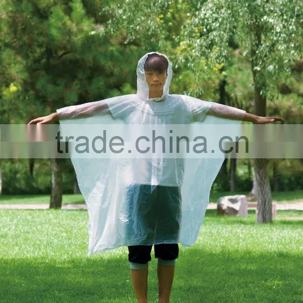 PE Disposable Waterproof Emergency Poncho With Different Colors photo-5