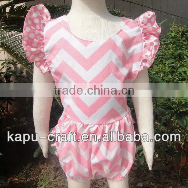 Hot Sales Chevron Cotton Romper, Zig Zag Romper for Little Baby photo-3