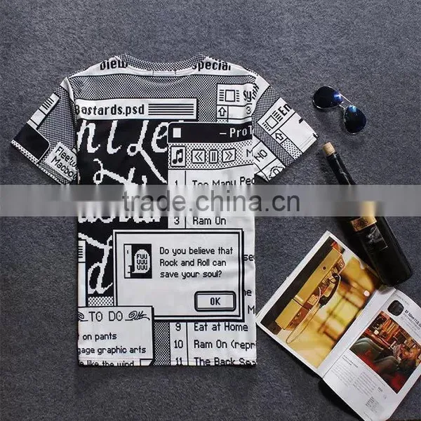 2016 Brand Clothes Fresh From Europe and America Top Hot Men Casual Tshirt 3d Clown Print Tee Tops 50 Design photo-3