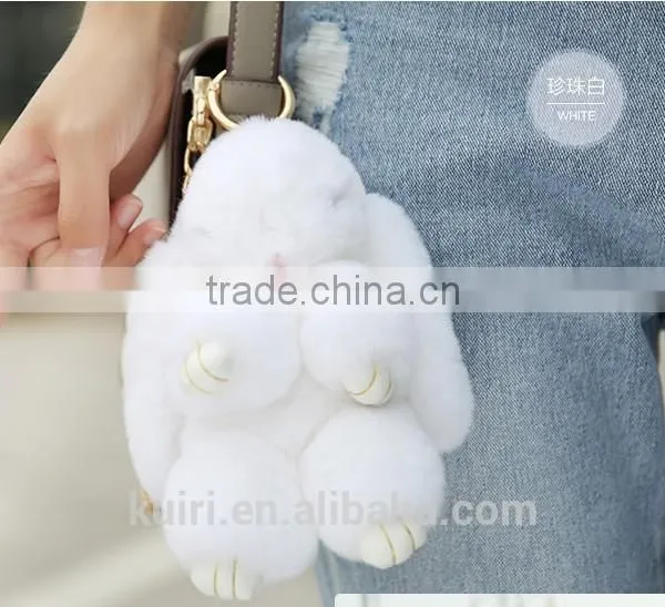 Lovely Rabbit Fur Rabbit Keychain Charm Pendant Keychains Fashion Jewelry Toy Doll Hanging Pendant Accessories Gift photo-3