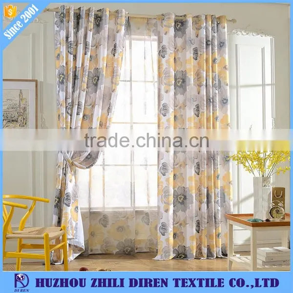 Cheap Floral Printed Oriental Curtains Fabric photo-2