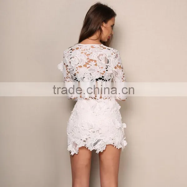 Runwaylover 056 2017 Women Summer Sexy Lace Coat And Shorts Sets photo-2