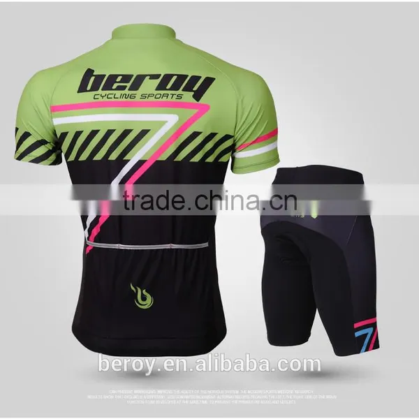 BEROY 2016 New Design Custom Short Sleeve Cycling Wear and Shorts With Gel Pad Set,uv Resistance Bicycle Wear Set With Low MOQ photo-3