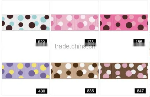 Hi-ana Ribbon 181 Colorful Polka Dot Printed Ribbon,polka Dot Satin/grosgrain Ribbon for Christmas photo-3