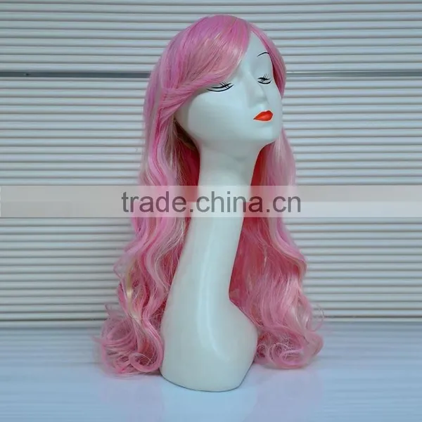Wholesale Cheap Short Pink Synthetic Wig,Crazy Long Cosplay Wig For Party photo-6