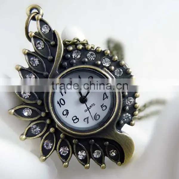 Free Shipping!!! 35*51mm Cartoon Eye Pendant Pocket Watch @ Mixed Antique Bronze Mechanical Locket Watch Pocket WPP001