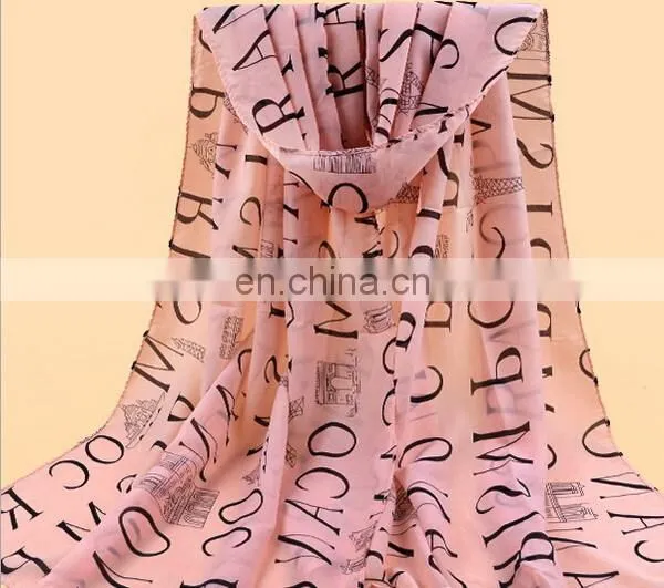Initial Printing Chiffon Women Scarves Yarn Trendy Yiwu Stocking Fashion New Design Scarf photo-2