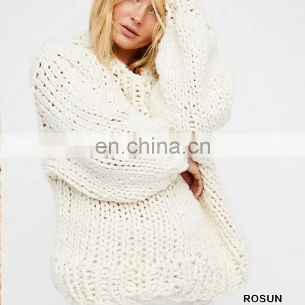 Oversized Sweater Tunics for Women of Long Sleeve Apricot Knit Ladies Tops With Latest Chunky Handmade Design as Crochet photo-4