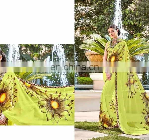 Designer Printed Georgette Saree. photo-6