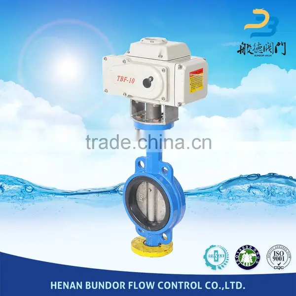 CI/DI DN300 Quick Switch Electric Motorized Wafer Type Butterrfly Valve With Flange Connection photo-2