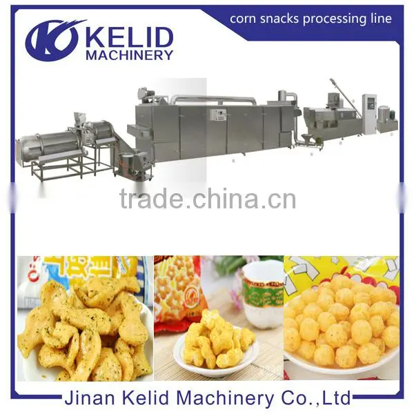 Twin Screw Extruder Slanty Puffed Corn Snacks Making Machine photo-3