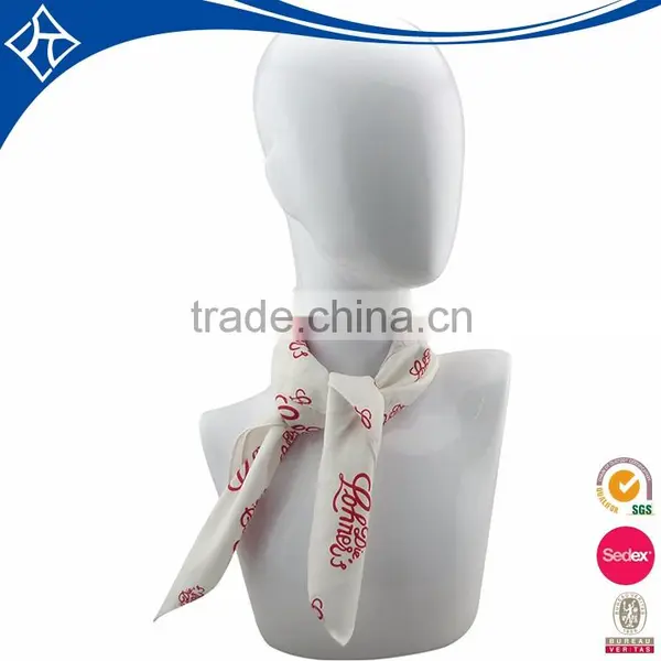 2016 Hot Sale White Square Polyester Silk Scarf photo-3