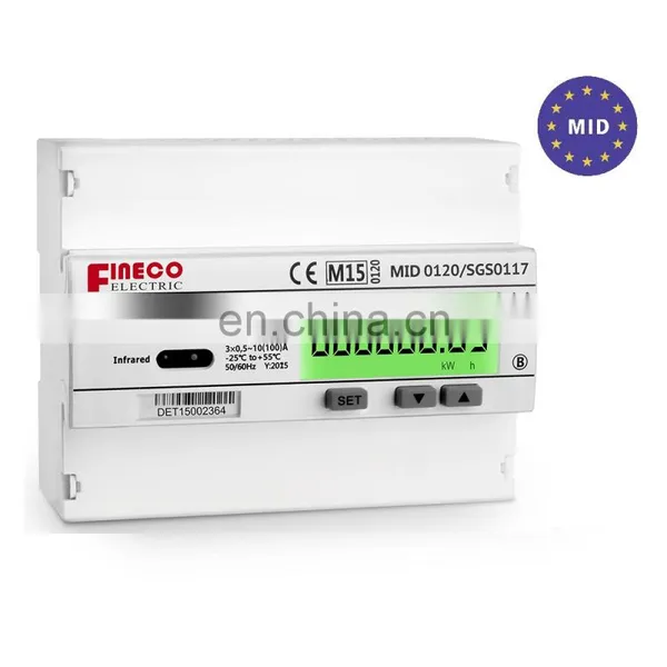 EM737 3*230/400V 10(100)A MID Approved Three Phase Modbus Rtu KWh Energy Meter photo-2