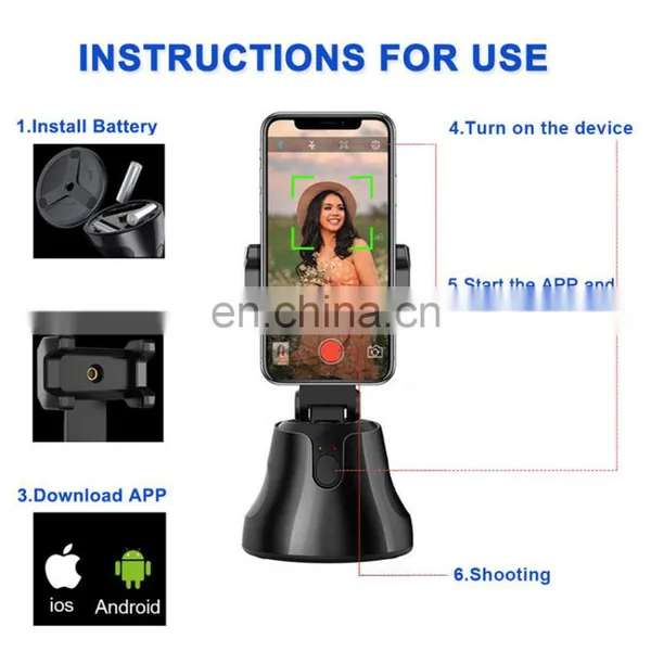 Factory Price Auto Smart Shooting Selfie Stick 360 Object Tracking Holder All-in-one Rotation Face Tracking Camera Phone Holder photo-5