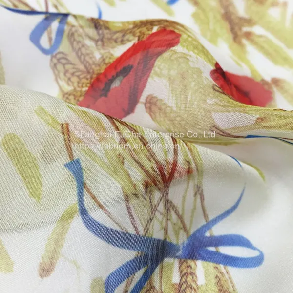 Customized Design Digital Spandex Printed White 100% Satin Fabric Cotton photo-2