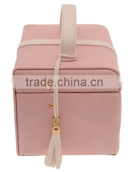 OEM Pink Leather Display Case for Jewelry, High Quality Jewelry Display Box, Pink Leather Jewelry Box Custom Logo photo-5