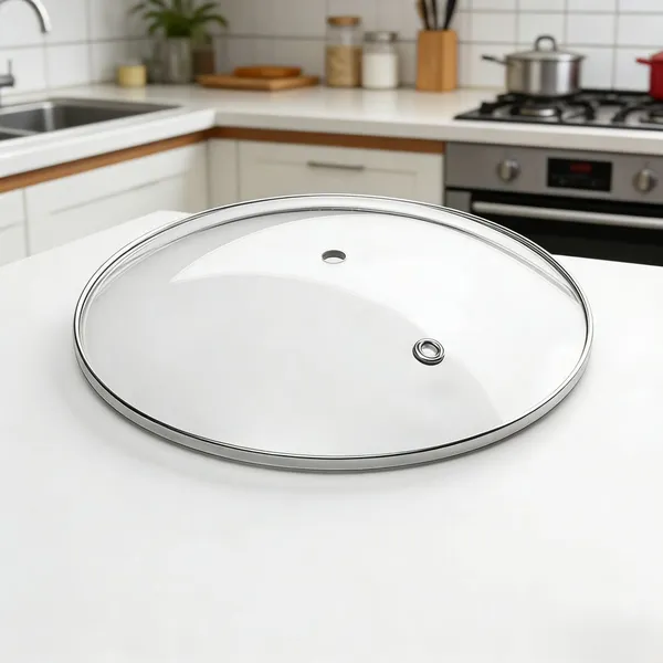 C Type Tempered Glass Lid for Cookware Stainless Steel Edge Pot Cover With Steam Vent for Kitchen Cooking Pots and Pans photo-1
