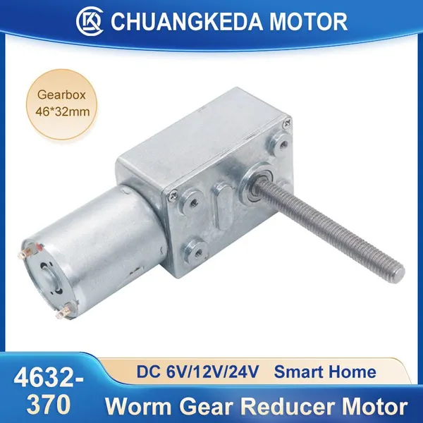 4632-370 Miniature DC Geared Worm Gear Reducer Motor With M6 Threaded Shaft