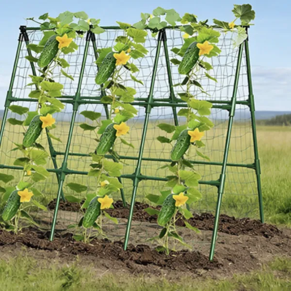 Sistema de enrejado para jardín: soporte de tubería de acero recubierto de PVC para plantas trepadoras en invernaderos