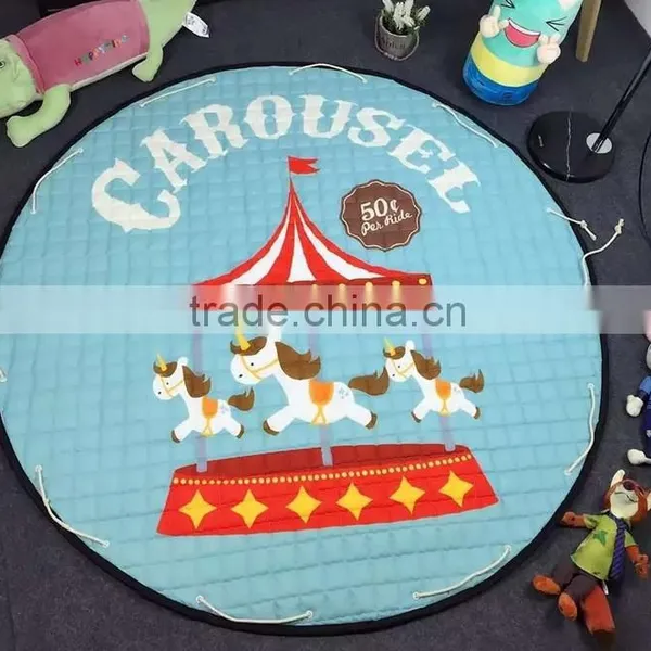 Fashion Cartoon Kids Toys Organizer Portable Children Baby Play Mat With Sides photo-3