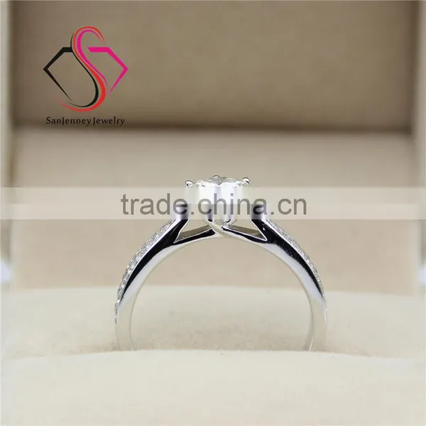 Round Brilliant Cut Esmedora Moissanite 1CT 6.5mm Center 14k 18k White Yellow Gold Diamond Engagement Ring photo-3