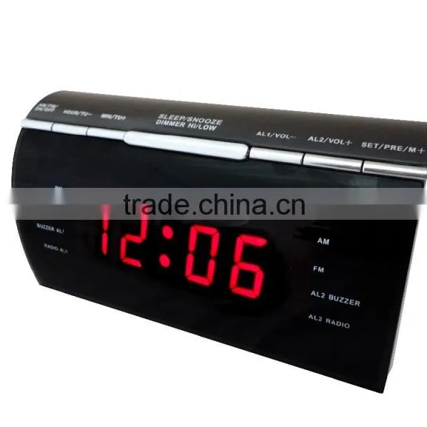 Stylish Red LED With Dimmer PLL Alarm Clock Radio photo-2