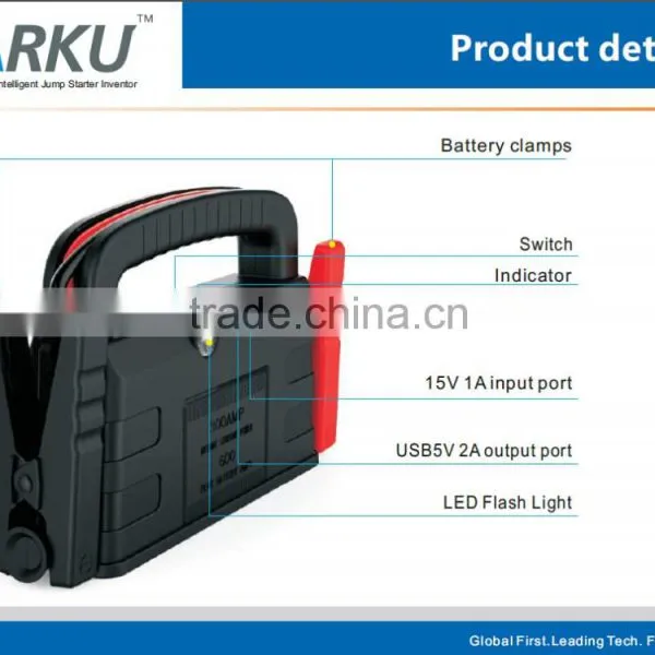 Carku Portable Jump Starter 14000mAh Battery Jump Pack LED Light Battery Multi-function Jump Starter photo-2