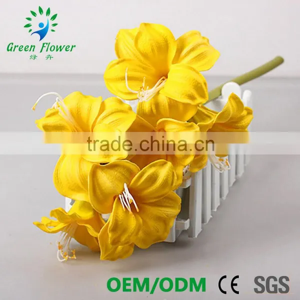 2016 Wholesale Multicolor Latex Artificial PU Flowers Amaryllis Real Touch Bouquet Wedding Bridal Decor Display Flower photo-6