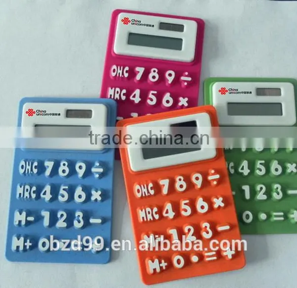 Mini Gift Silicone Solar Power Calculator / Logo Customized OEM Electronic Manufacturer photo-4