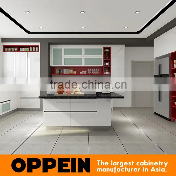 2016 New Kitchen Cabinets White HPL and Red Lacquer For Modular Kitchen Cabinets photo-2